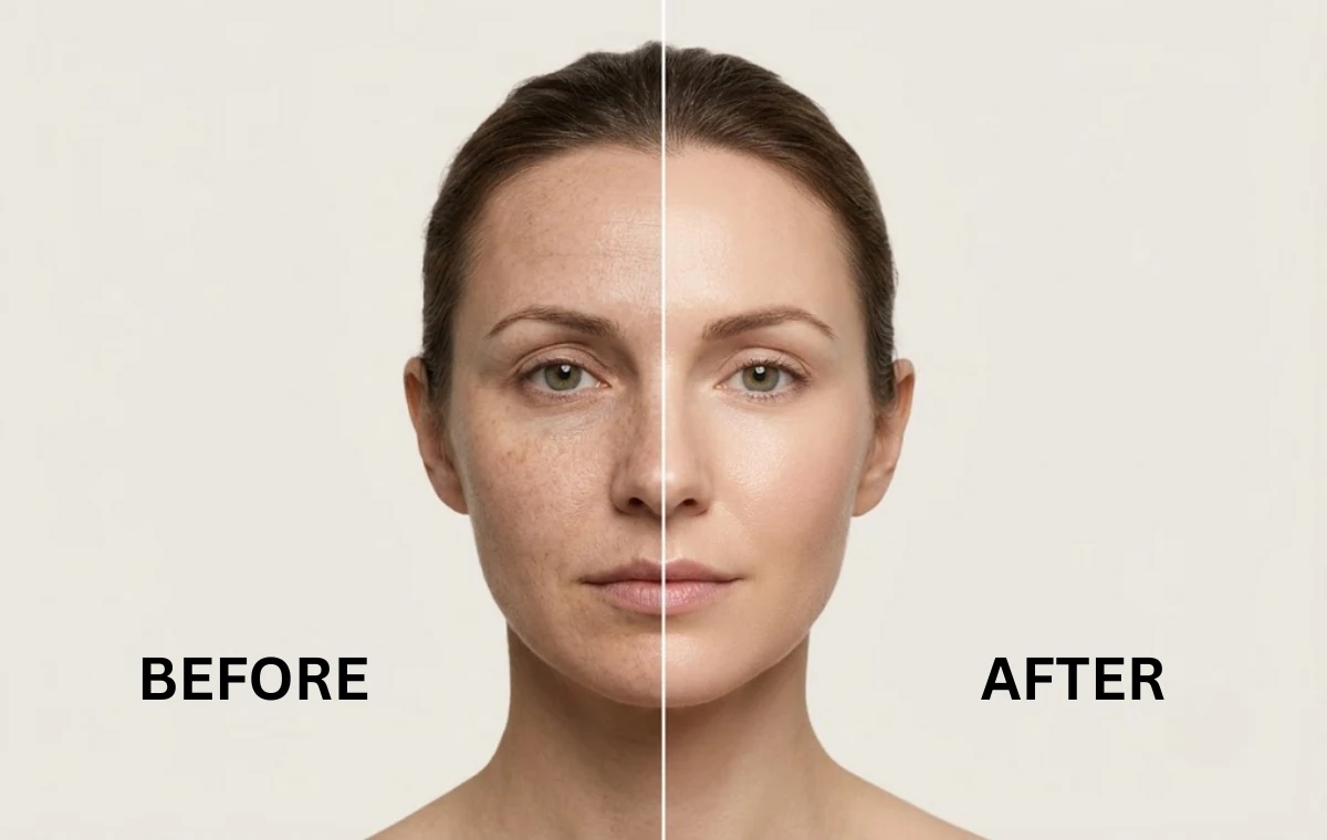 Anti-aging before and after illustrative gallery image