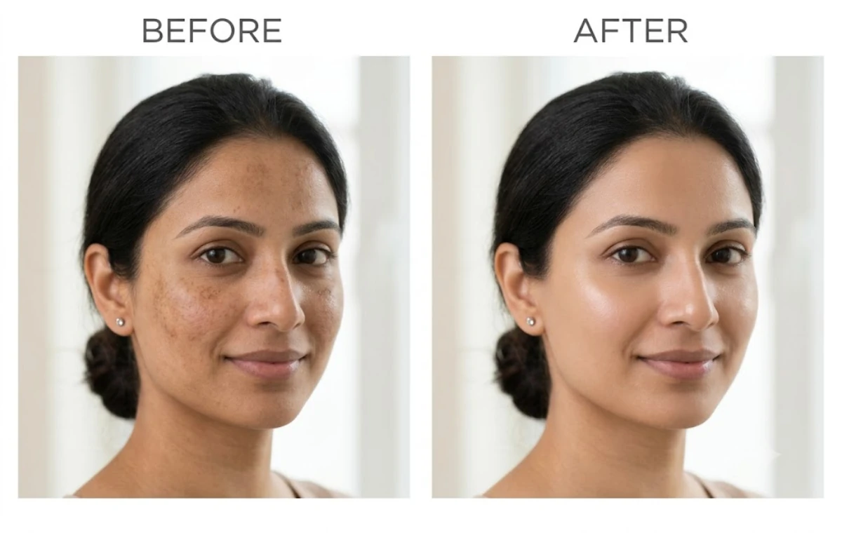 Pigmentation before and after illustrative gallery image